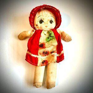Rare Antique Japanese Bunka Doll Taishô Period (1912-1926) Handmade Ragdoll 7"